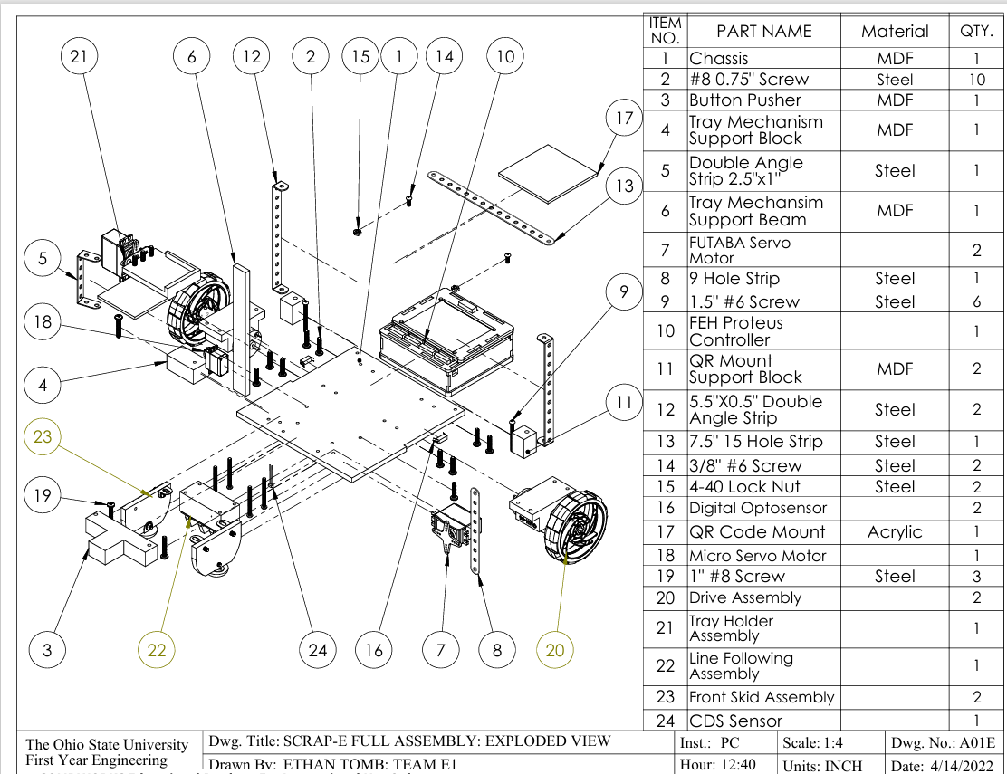 The SolidWorks 3d rendering of the robot.