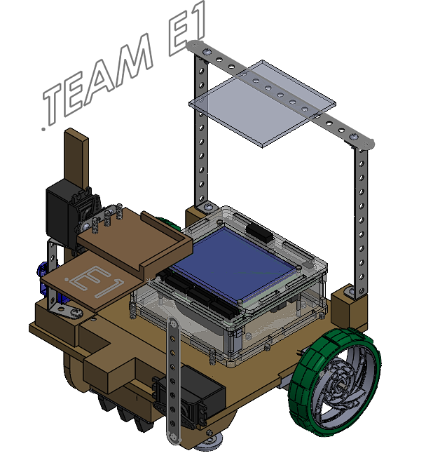 The SolidWorks 3d rendering of the robot.